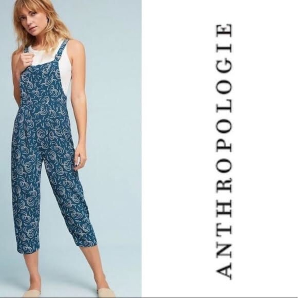 Anthropologie Maeve Tidal Overalls, teal